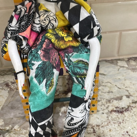 Handmade porcelain beanbag doll with chair. - Picture 4 of 10